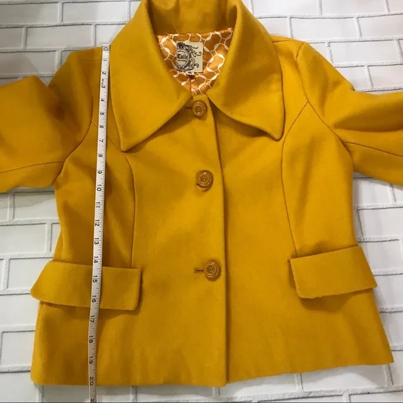 Tulle mustard yellow button up blazer jacket - Picture 6 of 6